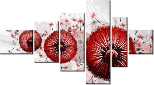 100CM 180CM OBRAZ 6 ELEM CZERWONE DMUCHAWCE 6 ŚCIENNY na Arena.pl