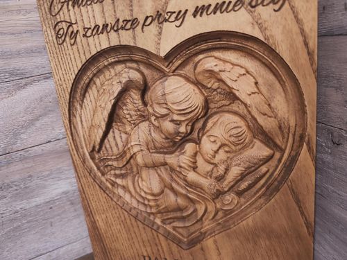 Pamiątka GRAWER Chrztu Świętego Anioł Stróż Prezent Chrzciny Obraz 30 cm na Arena.pl