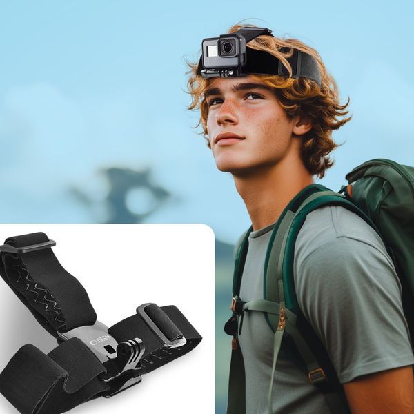 tech-protect ga100 head mount gopro / dji black zdjęcie 3