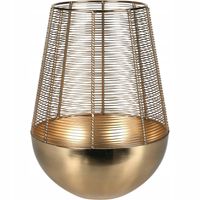 LAMPION NA ŚWIECZKĘ tealight metalowy druciany złoty świecznik Ø20 x 32 cm