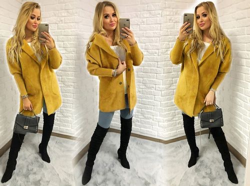 Sweter ALPAKI kurtka WEŁNA MODNE KOLORY oversize na Arena.pl