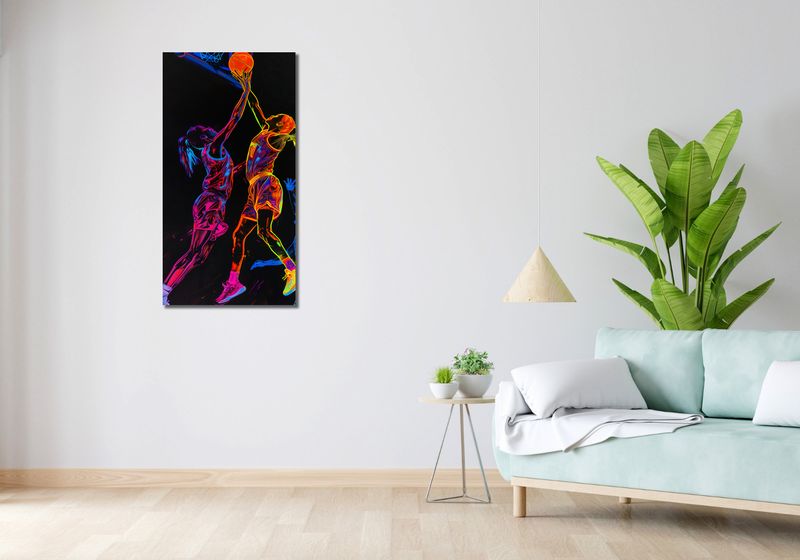 Obraz 50x100cm Mecz W Kosza zdjęcie 2