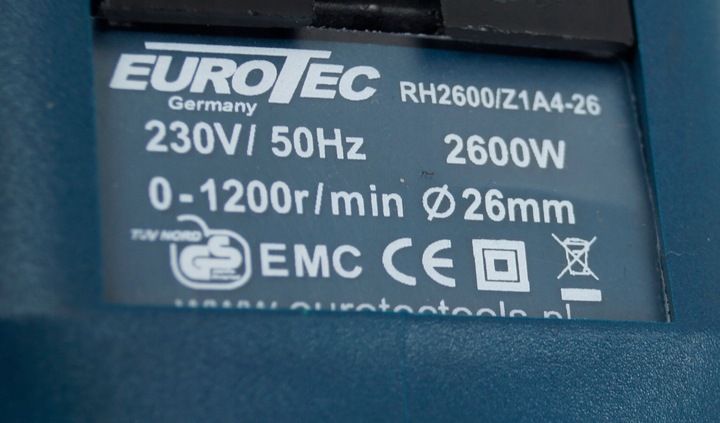 MŁOTOWIERTARKA WIERTARKA MŁOT UDAROWY SDS+ EUROTEC zdjęcie 3