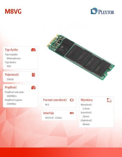 Plextor SSD 256GB M.2 3D TLC  PX-256M8VG na Arena.pl