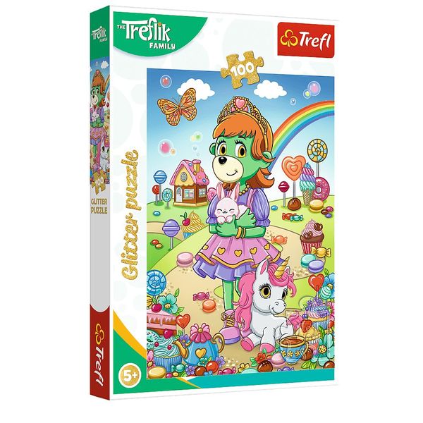Puzzle 100 Glitter Brokatowe Trefliki 14833 zdjęcie 1