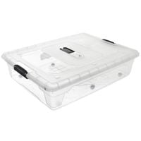 Pojemnik Niski Płaski Pod Łóżko na Kółkach Przechowywania Pudełko 50L XXL