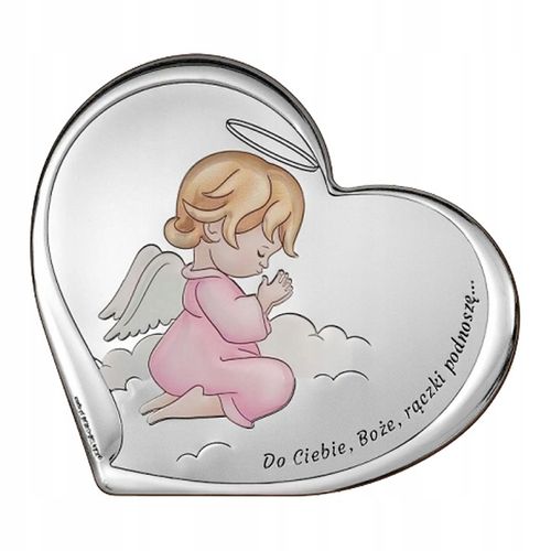 SREBRNY OBRAZEK PAMIĄTKA CHRZTU ŚWIĘTEGO ANIOŁEK ANIOŁ STRÓŻ CHRZEST GRAWER na Arena.pl
