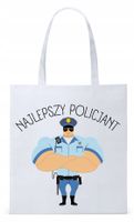 Dla Policjanta Policjantki Torba Eco Biała Shopper Z Nadrukiem Ze Zdjęciem