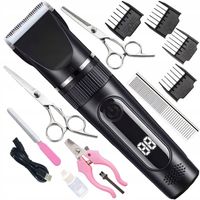 MASZYNKA DO STRZYŻENIA PSA KOTA PROFESJONALNA CICHA BEZPRZEWODOWA ZESTAW XL