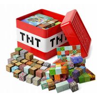 Klocki magnetyczne konstrukcyjne kostka TNT 200el. XXL + 5 figurek UG9707