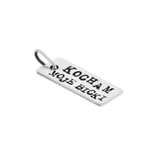 Fit Kolekcja - Zawieszka na łańcuszek srebrna blaszka KOCHAM MOJE BICKI