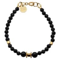 Bransoletka - Turmalin czarny i srebro złocone