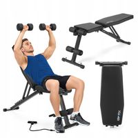 ŁAWECZKA DO ĆWICZEŃ ŁAWKA TRENINGOWA REGULOWANA SKŁADANA+ESKPANDERY