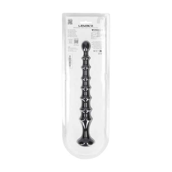 Ribbed Silicone Flared Anal Probe - Black zdjęcie 3