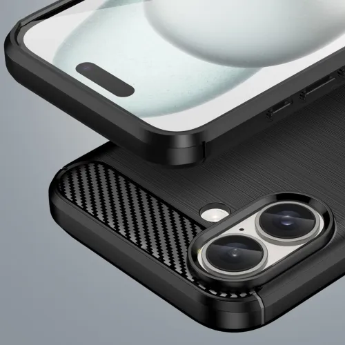 etui silikonowe carbon case do iphone 16 - czarne na Arena.pl