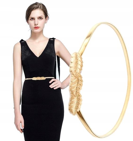 Pancerka Damski Pasek Listki Sprężyna Snake Metal zdjęcie 4