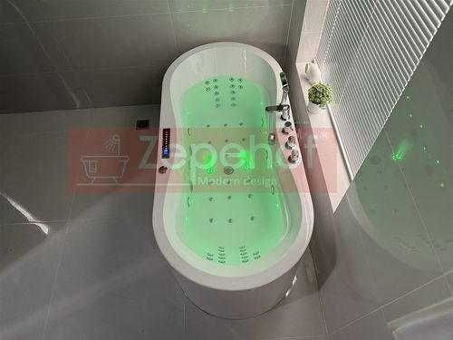 PIĘKNA OWALNA WANNA Z HYDROMASAŻEM 170X80 z 1 ODLEW GRZAŁKA na Arena.pl