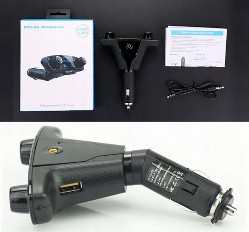 TRANSMITER FM BLUETOOTH ŁADOWARKA 3,1A 2xUSB MP3 na Arena.pl