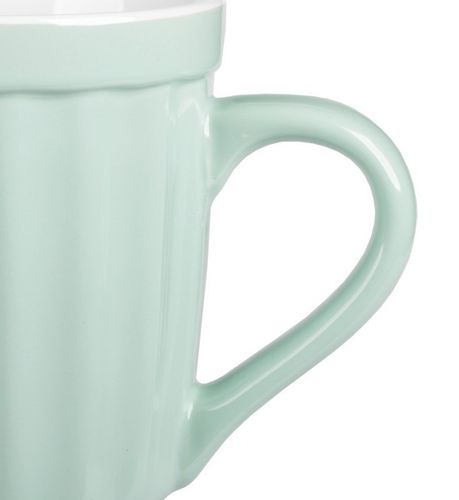 Kubek kamionkowy ryflowany filiżanka BISTRO KOLOR 330 ml ciężki miętowy na Arena.pl