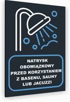 Tabliczka znak informacyjny 30x20 Antracyt NATRYSK OBOWIĄZKOWY Aluminiowa