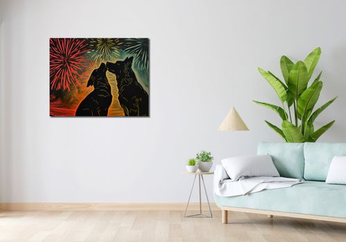 Obraz 90x70cm Psi Uścisk na Arena.pl