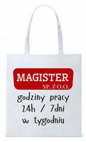 Torba Biała Eco Shopper Dla Magistra Prezent Z Nadrukiem Ze Zdjęciem