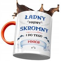 Kubek Pomarańczowy Dla Mnicha Ładny Mądry Skromny Z Nadrukiem Ze Zdjęciem