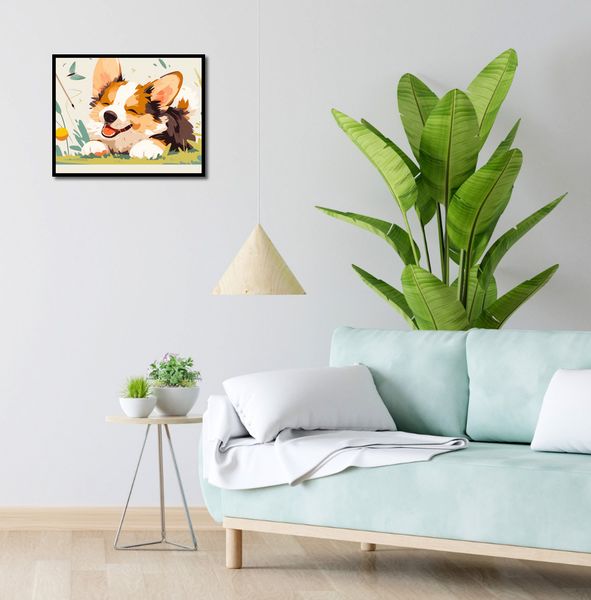 Plakat 50x40cm Beztroski Corgi zdjęcie 4