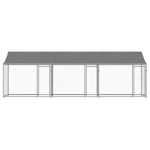 Klatka dla psa, z dachem i drzwiami, szara, 6x2x2 m, stal na Arena.pl