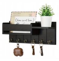 DREWNIANY WIESZAK ŚCIENNY NA UBRANIA KLUCZE DO PRZEDPOKOJU PÓŁKA