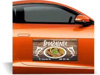 Magnes na samochód reklama magnetyczna 60x30 SMAŻALNIA RYB różne wzory