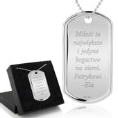 Srebrny Nieśmiertelnik Prezent dla niego dla chłopaka dla męża + GRAWER