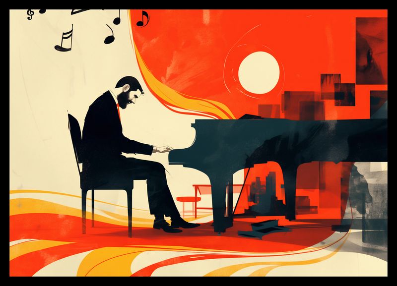 Plakat 42x29,7cm Pianista zdjęcie 2