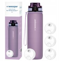 Wessper B4 butelka filtrująca 0,5L + 4x filtr bidon na wodę 500 ml BPA FREE