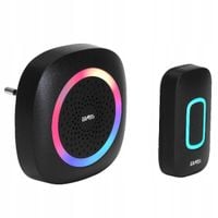 Dzwonek bezprzewodowy do drzwi sieciowy bateryjny RGB czarny 85dB ZAMEL