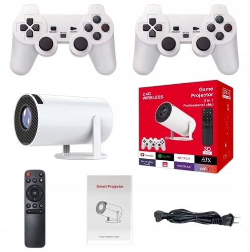 PROJEKTOR KONSOLA TV + PADY WBUDOWANE GRY ANDROID 11 NETFLIX YT APLIKACJE na Arena.pl