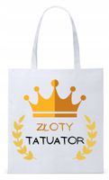 Torba Biała Eco Shopper Dla Tatuażysty Prezent Z Nadrukiem Ze Zdjęciem