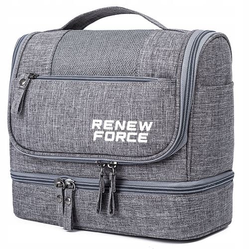 KOSMETYCZKA MĘSKA SZARA POJEMNA KOSMETYCZKA PODRÓŻNA WYJAZD DUŻA Z HAKIEM na Arena.pl