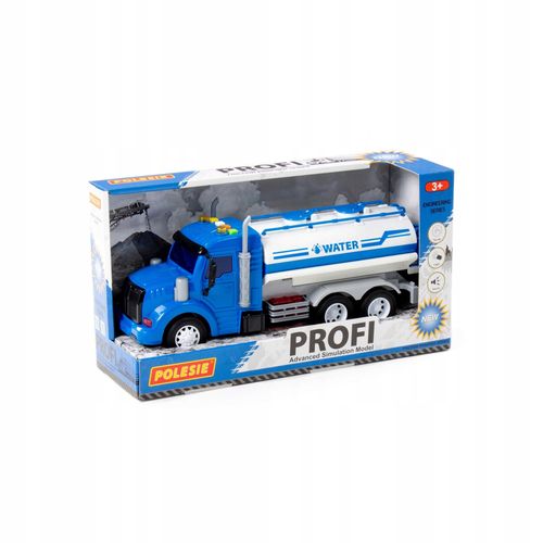 Samochód cysterna ze światłem i dźwiękiem Profi biało-niebieski na Arena.pl