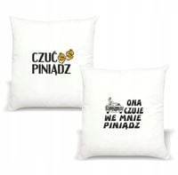 Poduszka z nadrukiem napis PREZENT CZUĆ PINIĄDZ