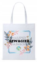 Torba Biała Eco Shopper Dla Szwagra Prezent Z Nadrukiem Ze Zdjęciem