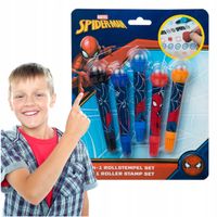 Stempelki Pieczątki Zestaw 2w1 Flamastry Mazaki Spiderman Marvel 5 Kolorów
