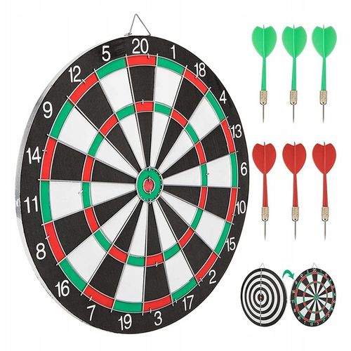 TARCZA DO GRY W DART RZUTKI LOTKI SIZALOWA ZESTAW TARCZA 38 CM + 6 RZUTEK na Arena.pl