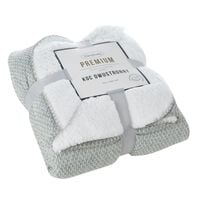 Miękki koc dwustronny PANDA 150X200 srebrny+biały