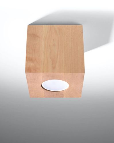 Downlight LAMPA sufitowa Quad SL.0493 Sollux drewniana OPRAWA w stylu skandynawskim kostka na Arena.pl