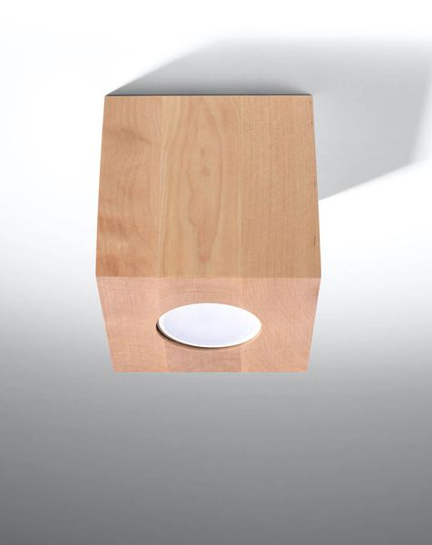 Downlight LAMPA sufitowa Quad SL.0493 Sollux drewniana OPRAWA w stylu skandynawskim kostka zdjęcie 2