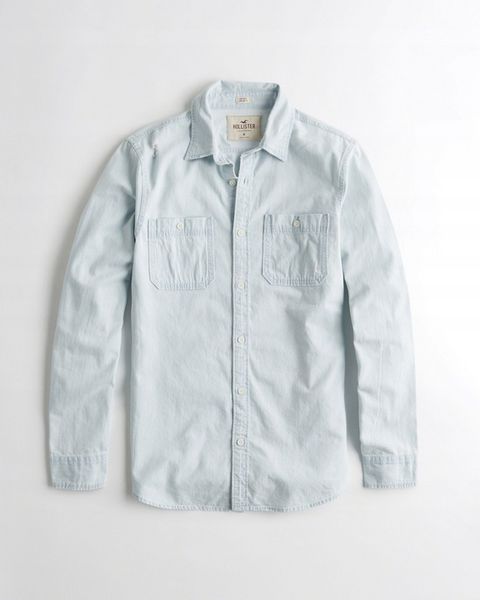 HOLLISTER Koszula Męska Graphic Denim Shirt USA M zdjęcie 15
