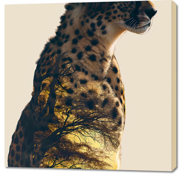 Obraz 100x100cm Gepard Duch Sawanny zdjęcie 1