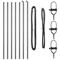 Słupki ogrodzeniowe 7 pcs Szary Ø32mm 150 cm Stal galwanizowana