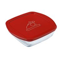 Naczynie żaroodporne pojemnik szklany Cook&Store Pyrex 1 L 20x17cm czerwone